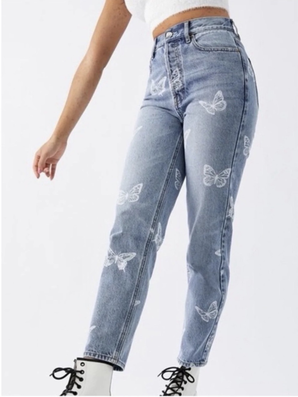PacSun Butterfly Ultra High Rise Slim Jeans Cottagecore 100% Cotton size 27